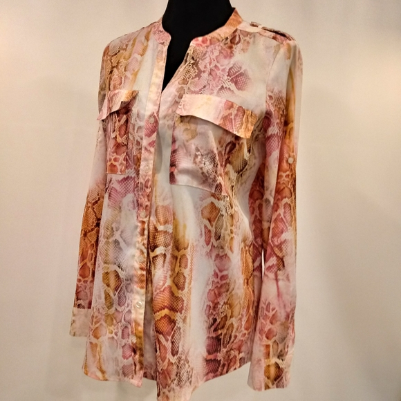 CALVIN KLEIN Sz Medium Button Down Top - Picture 5 of 8